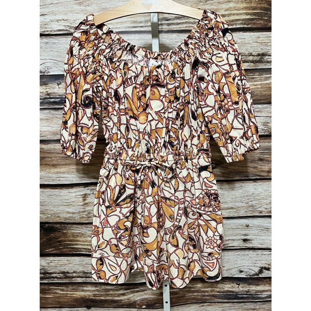 ALC  Smocked Mini Dress Size 4 New Pink Orange Cream
